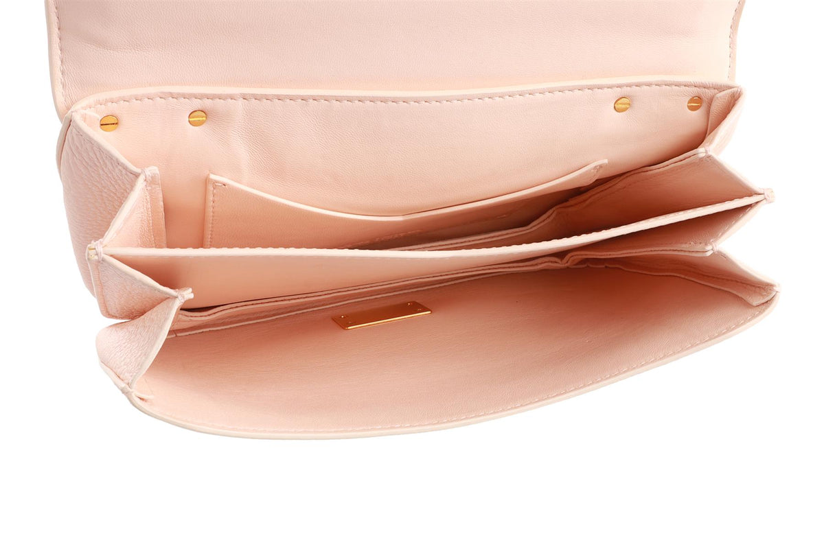 BOTTEGA VENETA PINK MOUNT SMALL LEATHER SHOULDER BAG