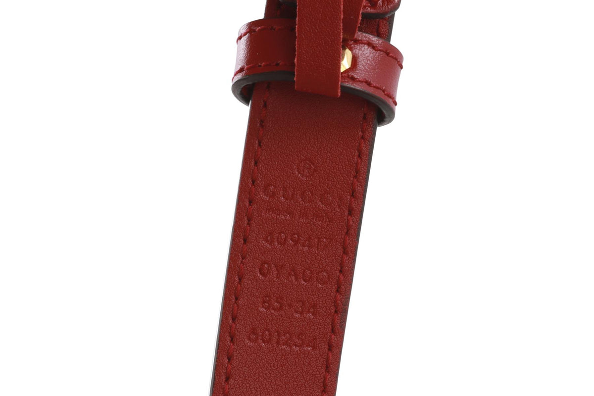 GUCCI RED GG LEATHER WAIST BELT 85CM