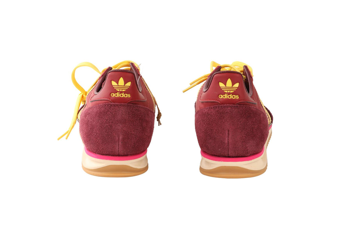 ADIDAS BURGUNDY SL 72 NOBLE MAROON SPRING YELLOW SNEAKERS EU 40 UK 6.5 US 8