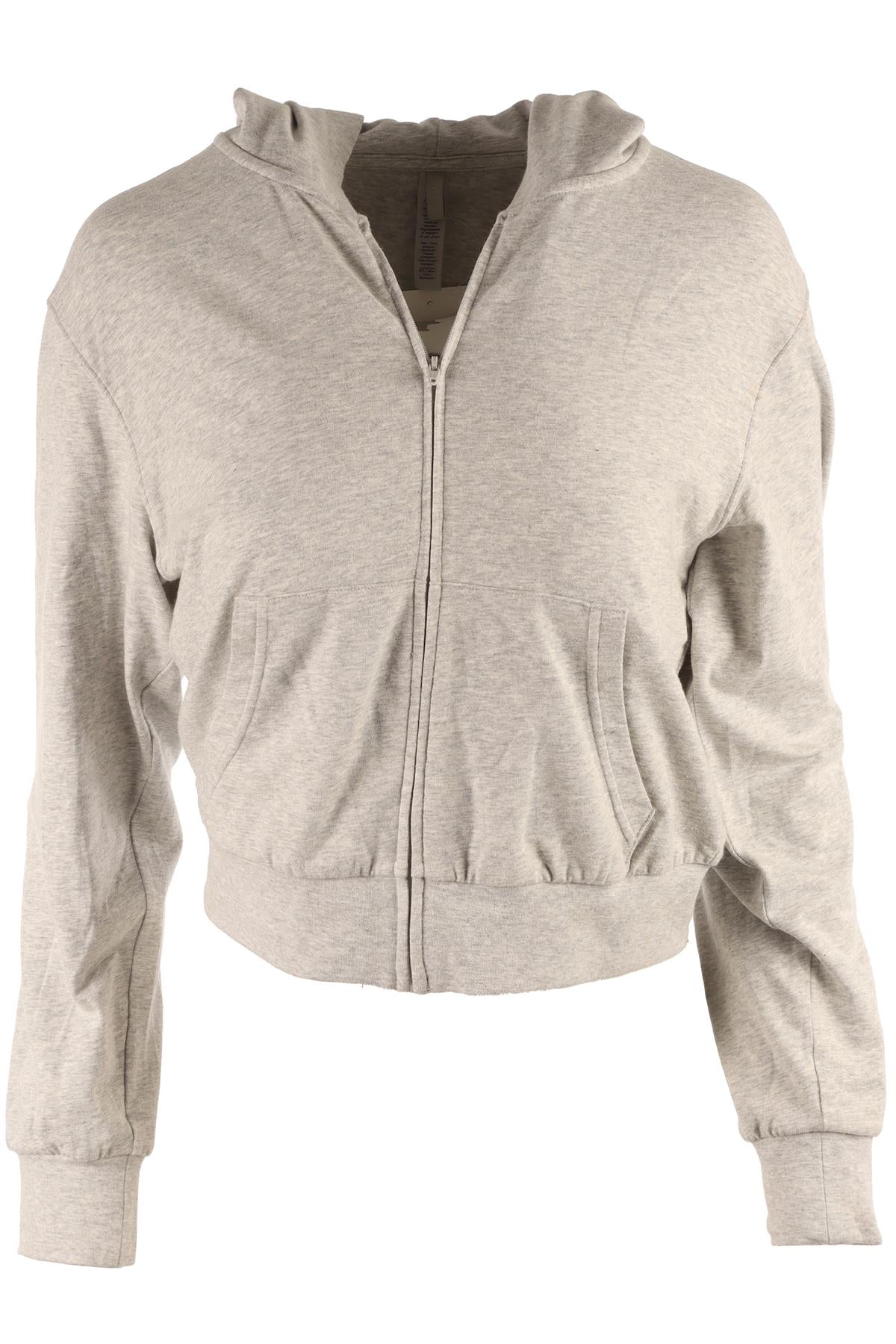 SKIMS GREY COTTON HOODIE MEDIUM