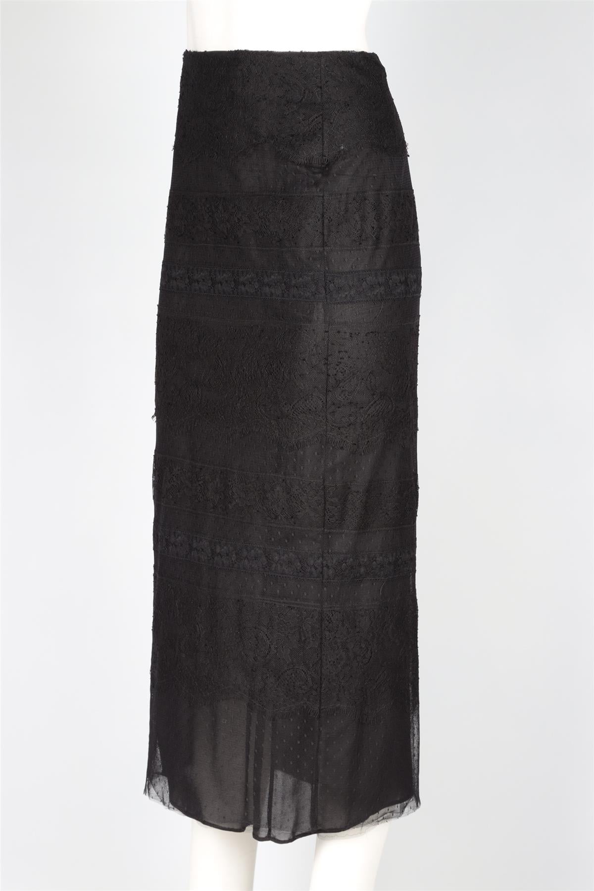 VALENTINO BLACK LACE MAXI SKIRT IT 42 UK 10