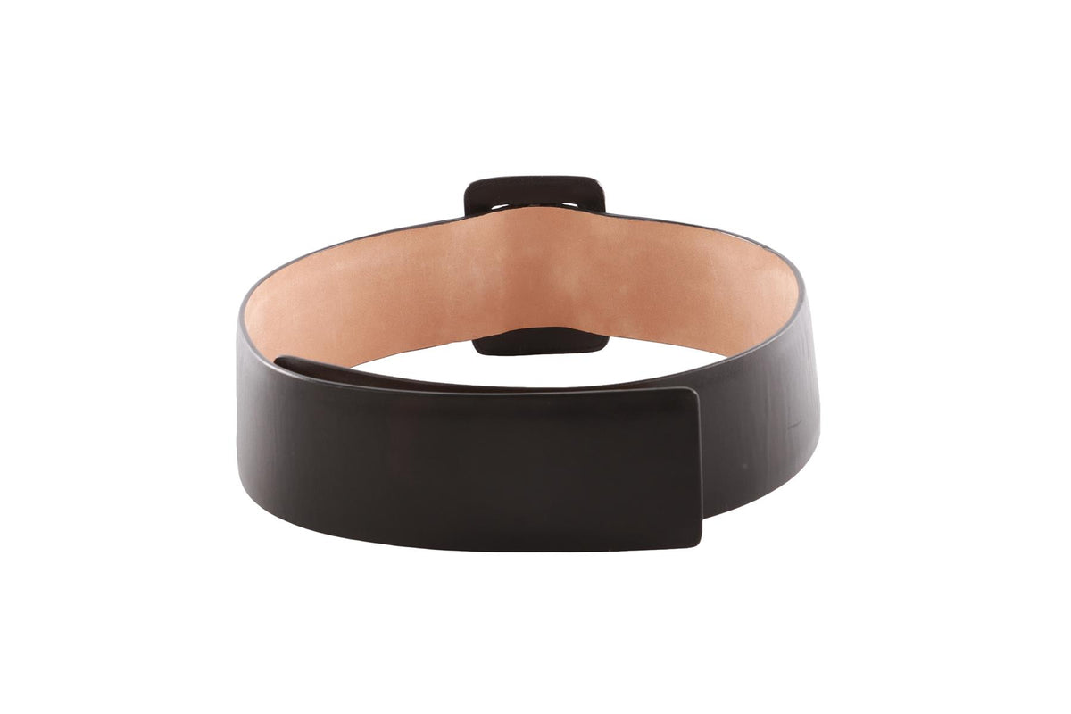 ALAÏA BLACK LEATHER WAIST BELT 70CM