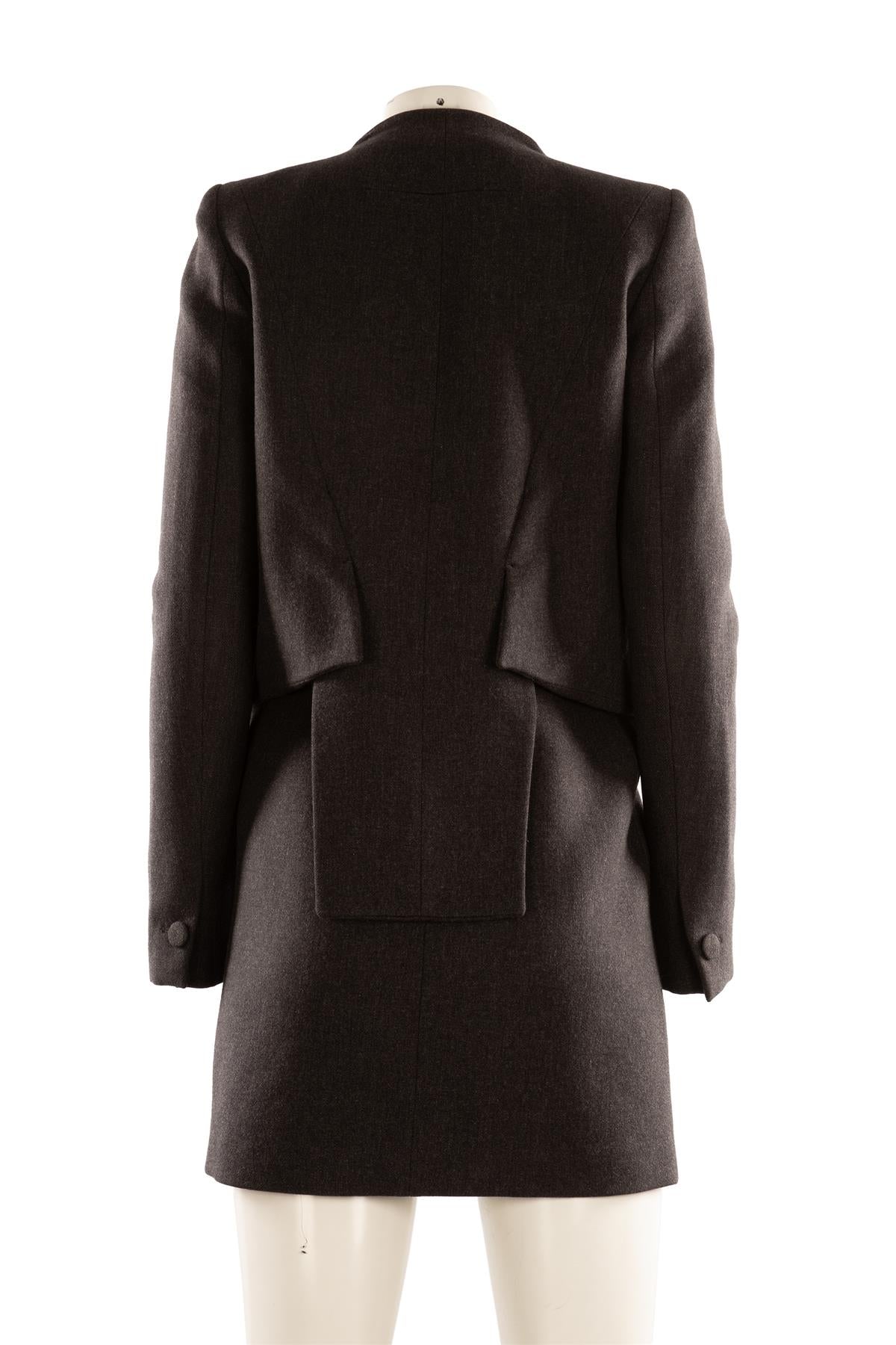 GIVENCHY GREY WOOL COAT FR 38 UK 10