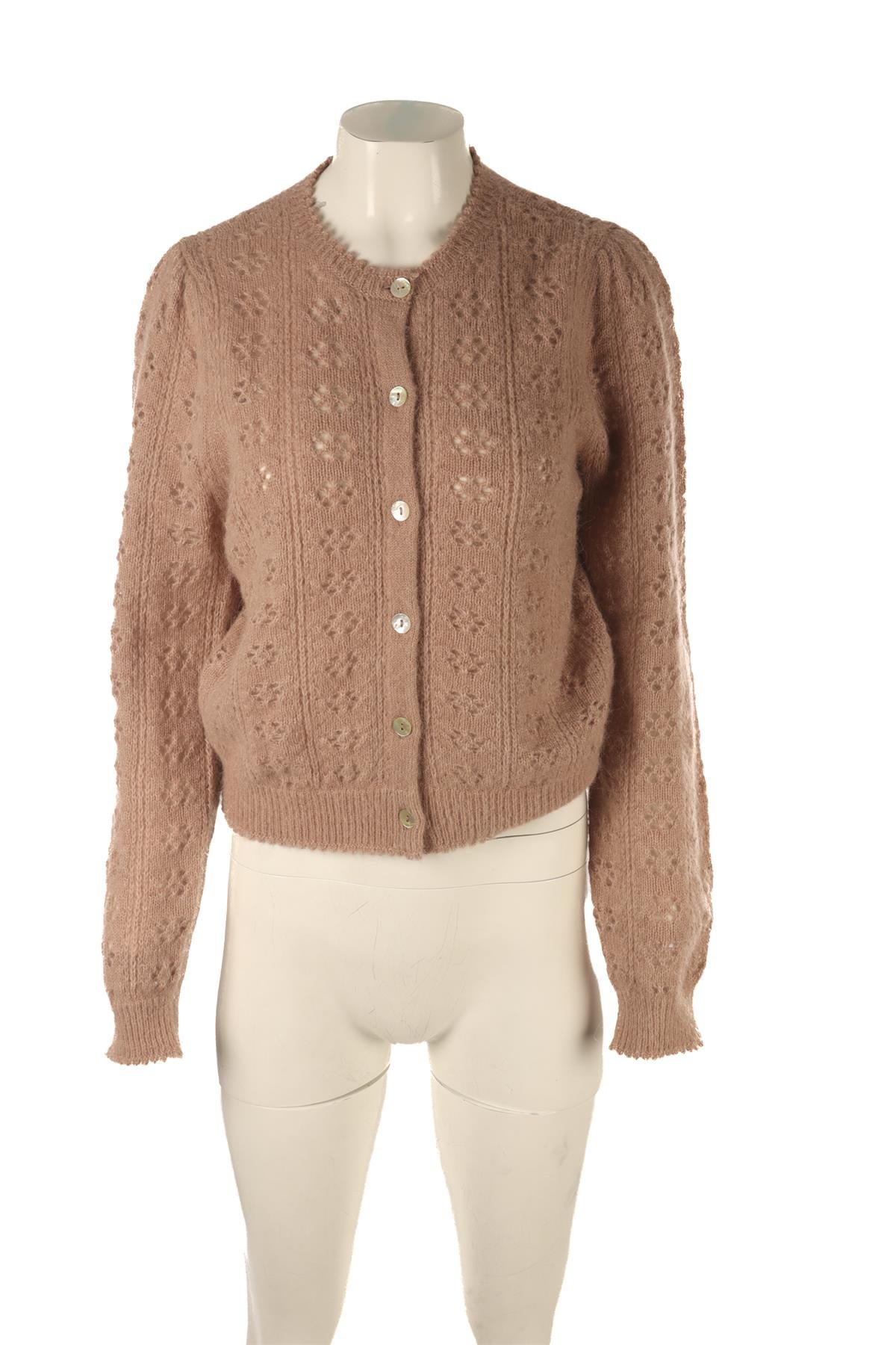 DOEN PINK WOOL CARDIGAN SIZE LARGE