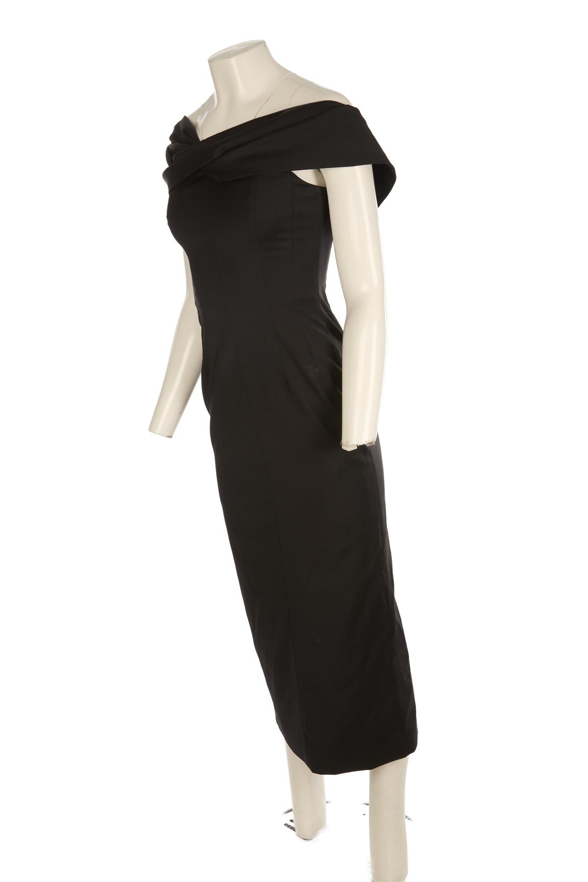 TOVE BLACK WOOL MAXI DRESS FR 36 UK 8