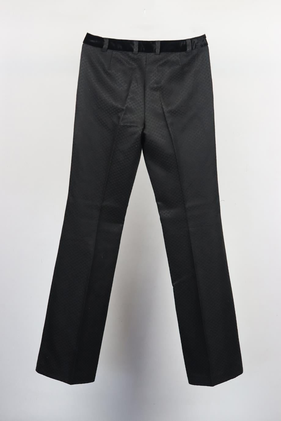 D&G by DOLCE AND GABBANA JACQUARD COTTON BLEND FLARED PANTS IT 40 UK 8