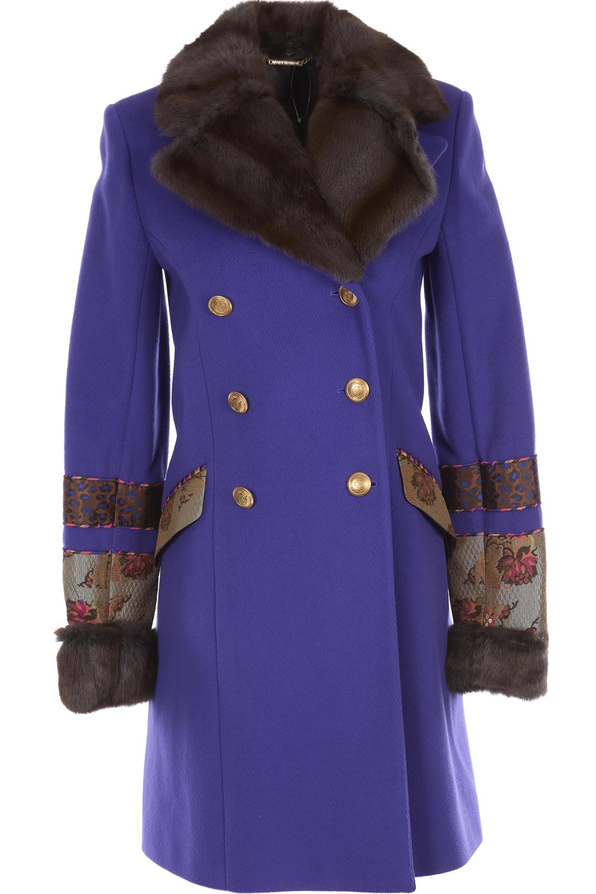 MATTHEW WILLIAMSON PURPLE WOOL COAT UK 8