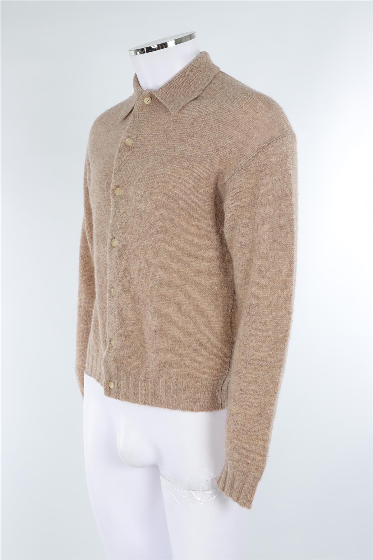 AURALEE BEIGE MEN'S WOOL CARDIGAN 3 UK/US 38