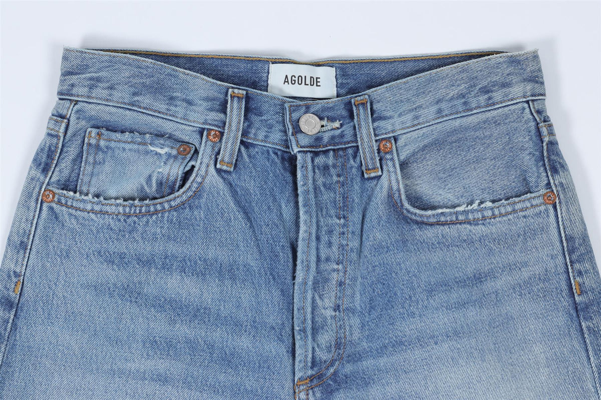 AGOLDE BLUE RIPPED DENIM JEANS W24 UK 6