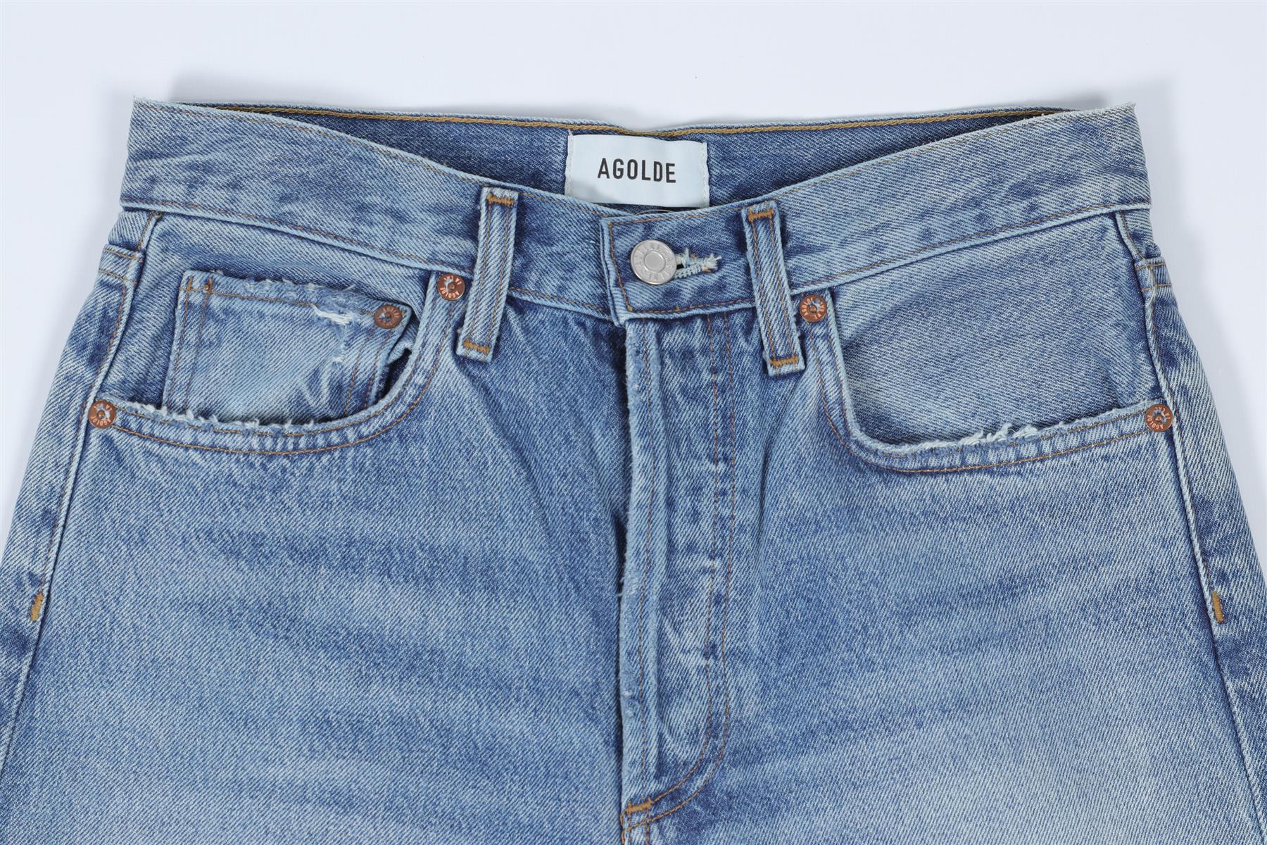 AGOLDE BLUE RIPPED DENIM JEANS W24 UK 6