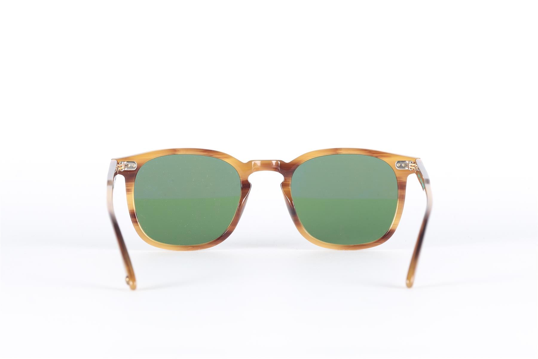 GARRETT LEIGHT BROWN SQUARE FRAME ACETATE SUNGLASSES