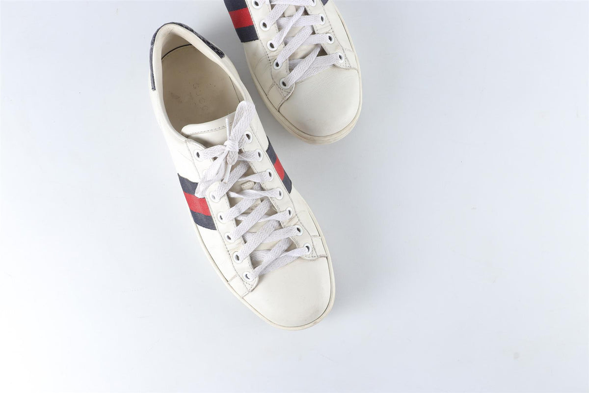 GUCCI WHITE ACE LEATHER SNEAKERS EU 38 UK 5 US 8