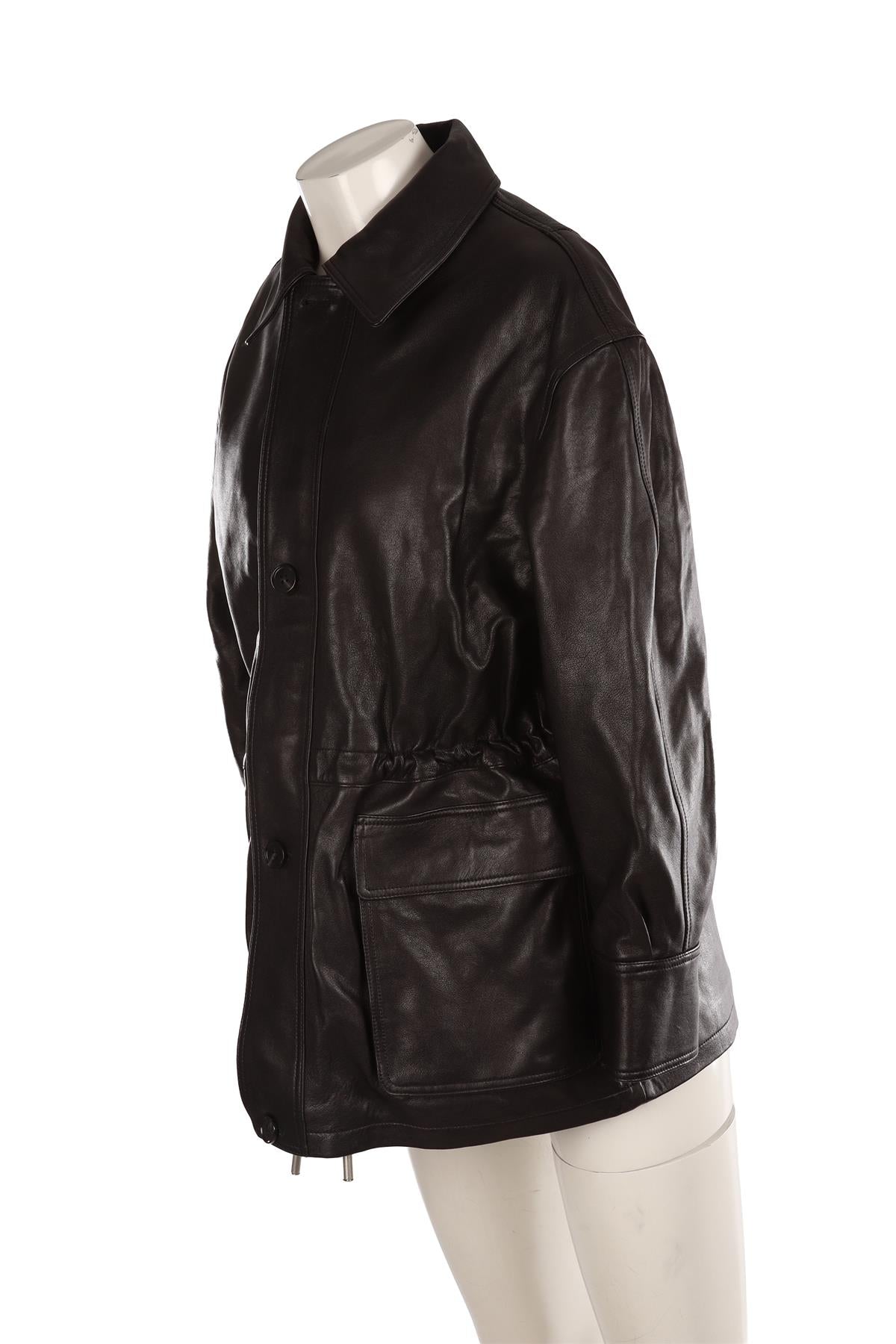 ARMA BLACK LEATHER JACKET FR 38 UK 10