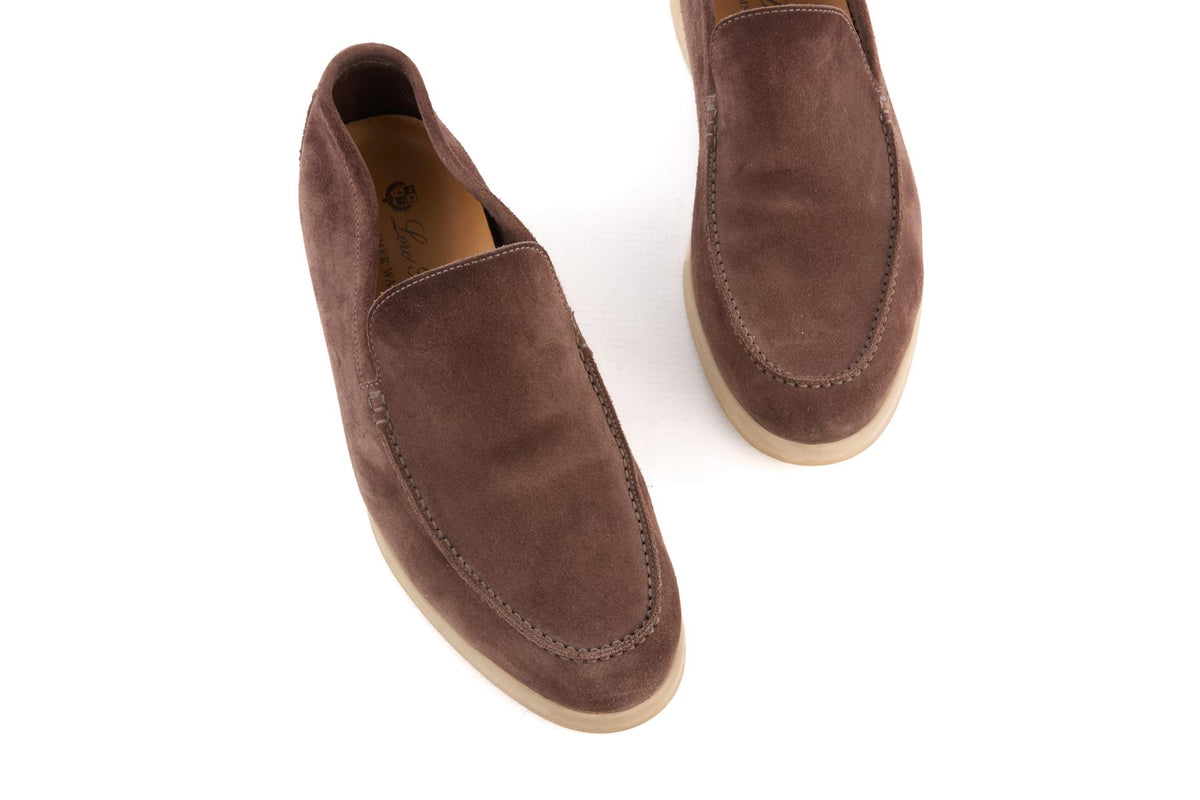LORO PIANA BROWN MEN'S SUMMER WALK SUEDE LOAFERS EU 41.5 UK 7.5 US 8.5
