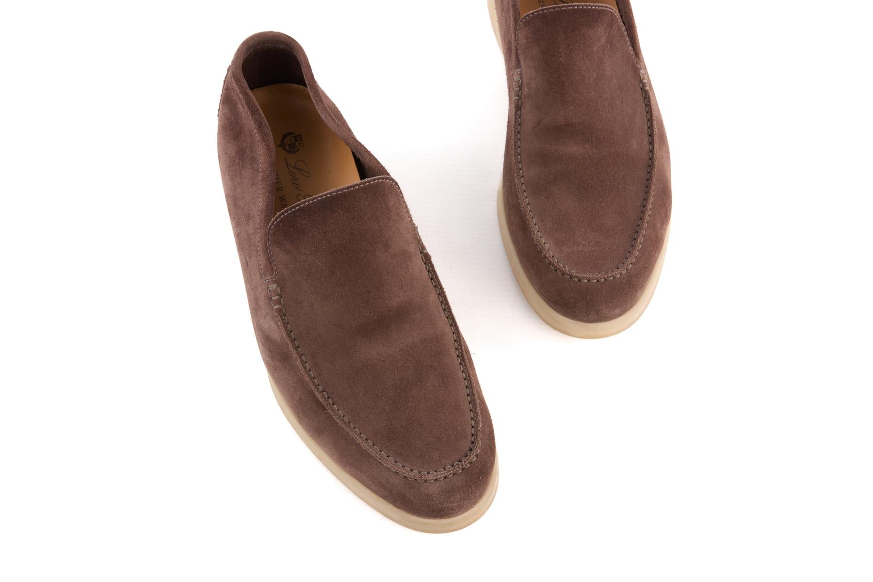 LORO PIANA BROWN MEN'S SUMMER WALK SUEDE LOAFERS EU 41.5 UK 7.5 US 8.5