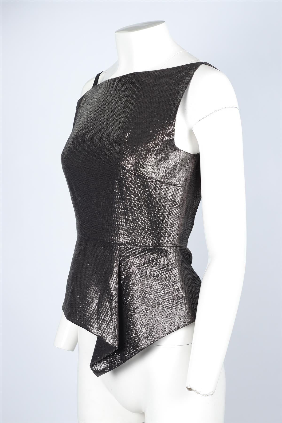 ROLAND MOURET GREY SILK TOP UK 10