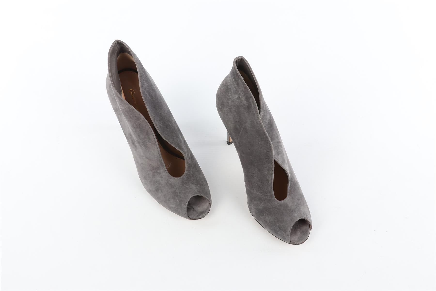 GIANVITO ROSSI GREY SUEDE ANKLE BOOTS EU 38 UK 5 US 8