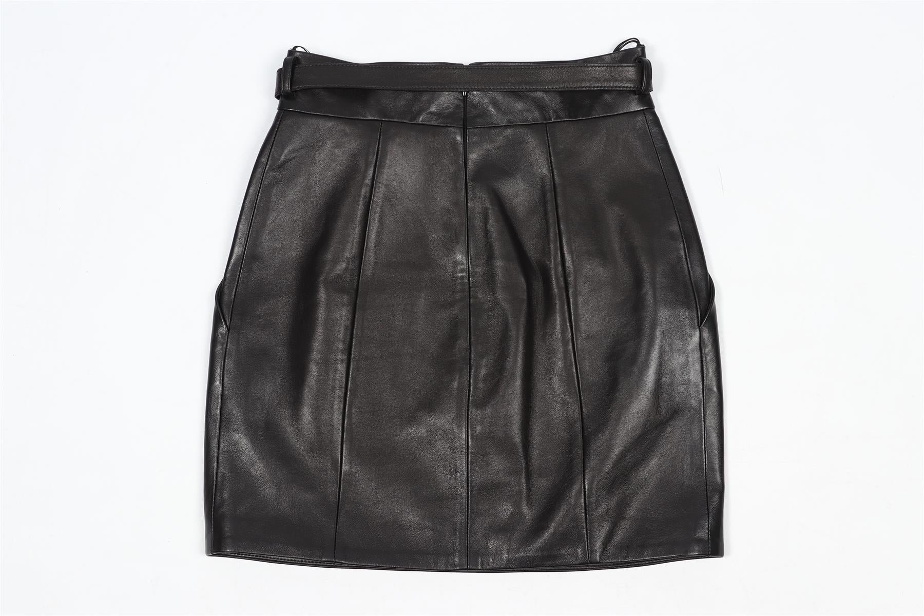 ALEXANDRE VAUTHIER CRYSTAL AND LEATHER MINI SKIRT IT 36 UK 4