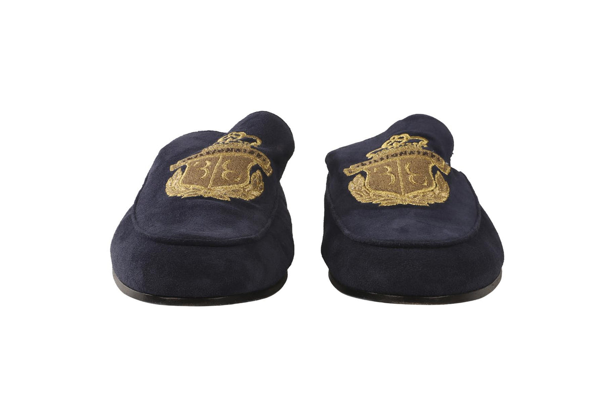 BILLIONAIRE NAVY MEN'S SUEDE MULES EU 42 UK 8 US 9