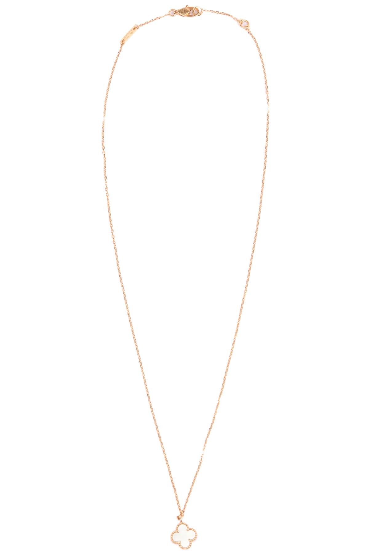 VAN CLEEF & ARPELS SWEET ALHAMBRA 18K YELLOW GOLD AND MOTHER OF PEARL NECKLACE