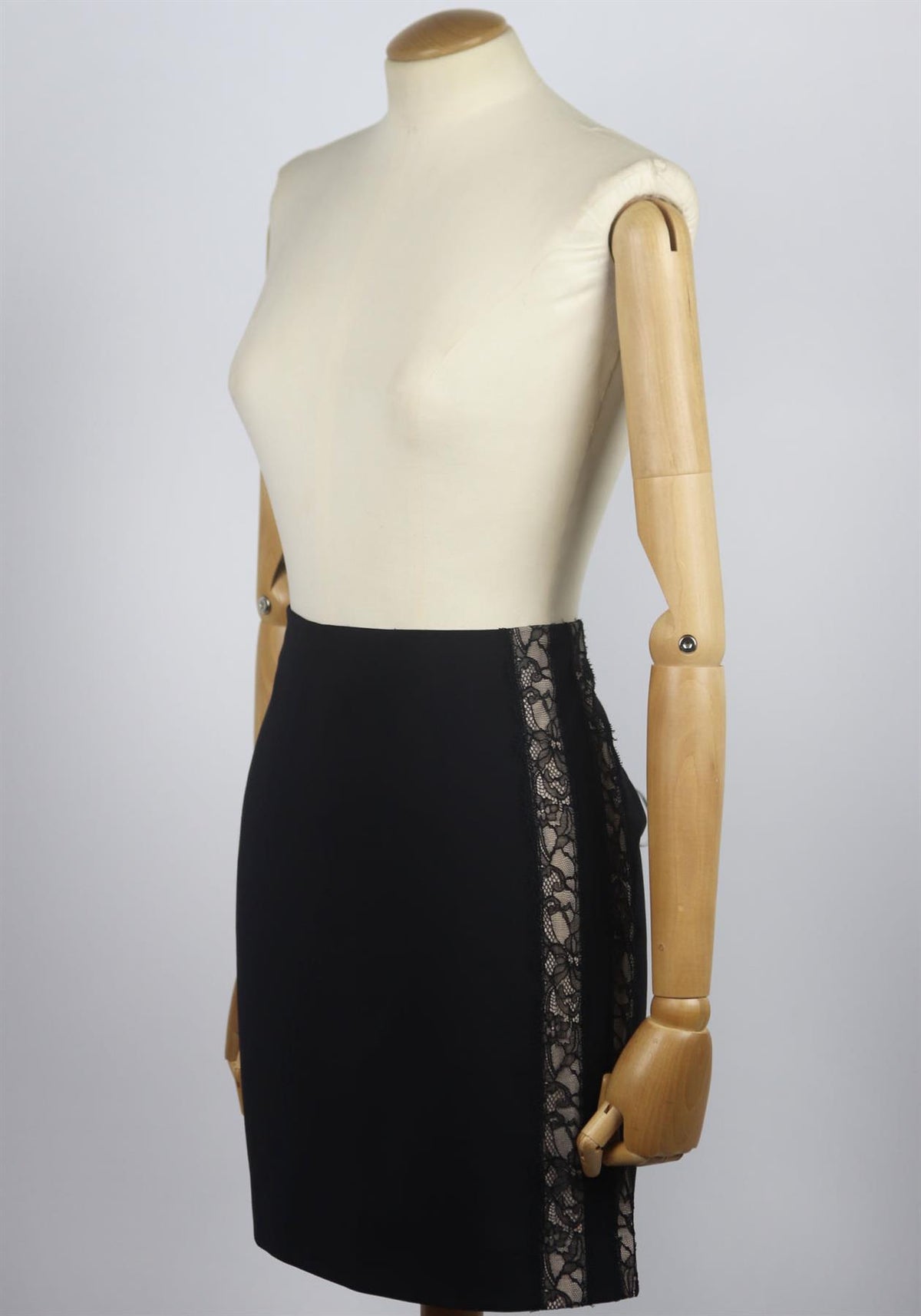 LA PERLA LACE TRIMMED CREPE MINI SKIRT IT 36 UK 4
