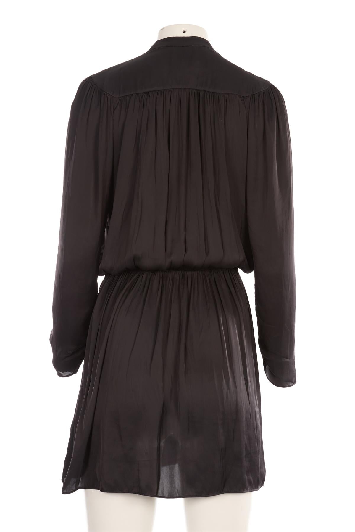 ZADIG & VOLTAIRE BLACK SATIN MINI DRESS XSMALL