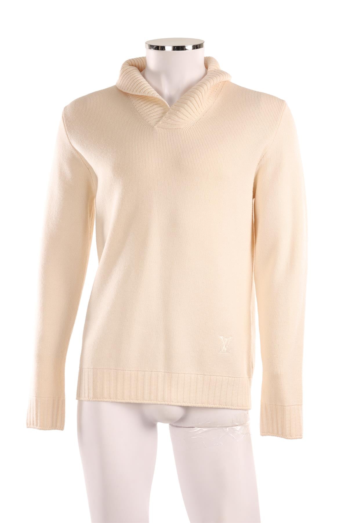 LOUIS VUITTON CREAM MEN'S WOOL SWEATER MEDIUM