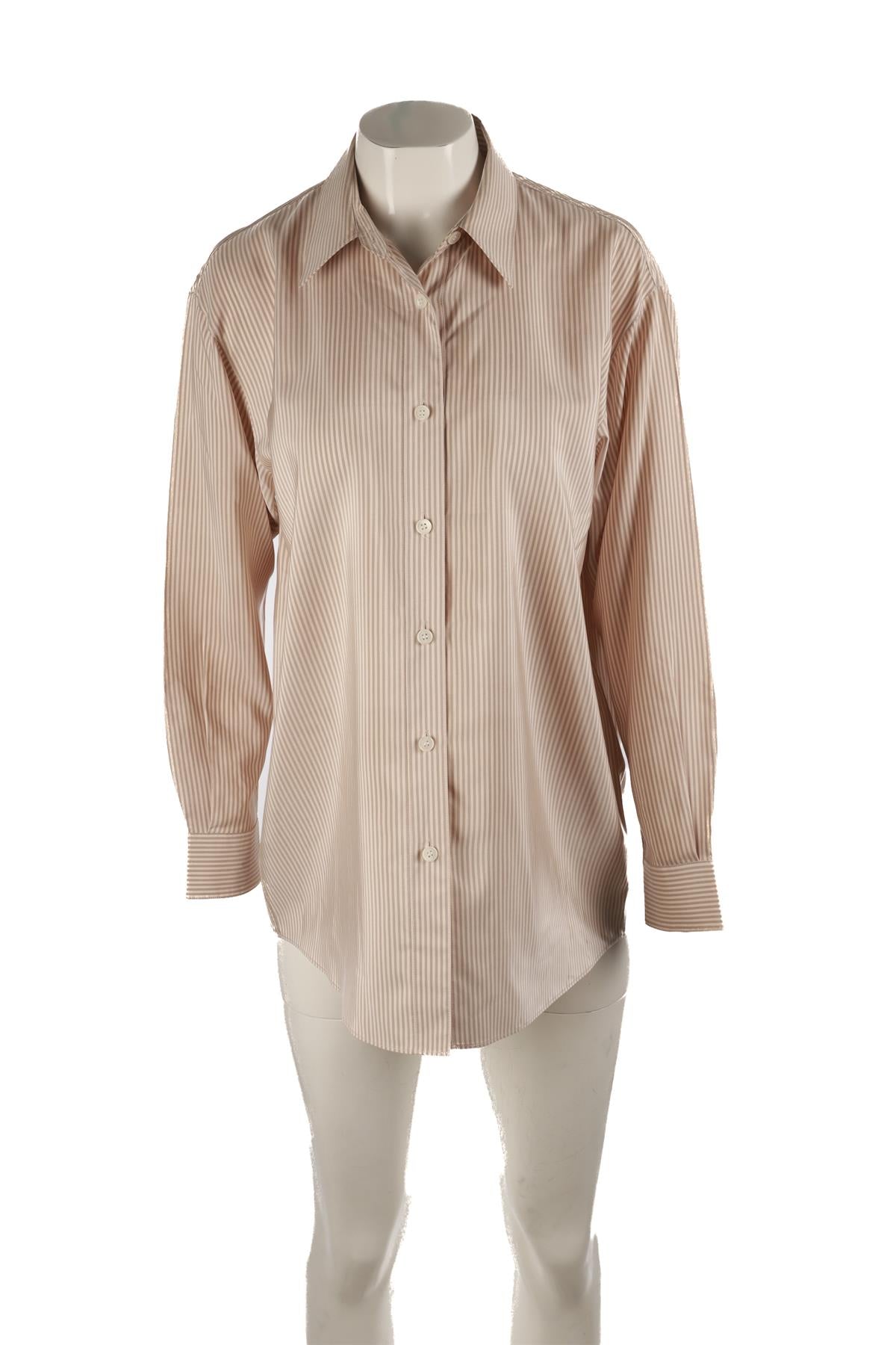 LAFAYETTE 148 BEIGE SILK SHIRT SMALL