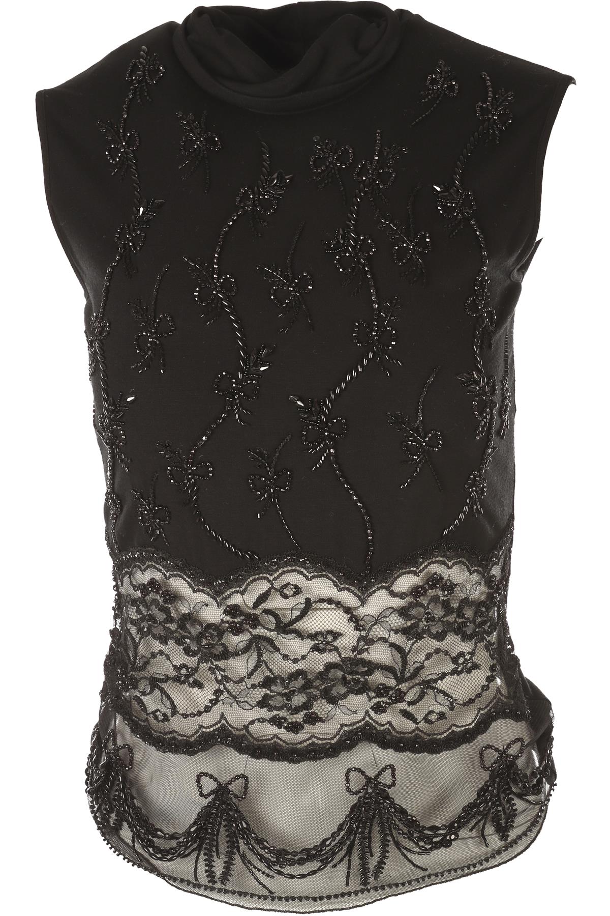 VALENTINO BLACK VINTAGE JERSEY TOP IT 40 UK 8