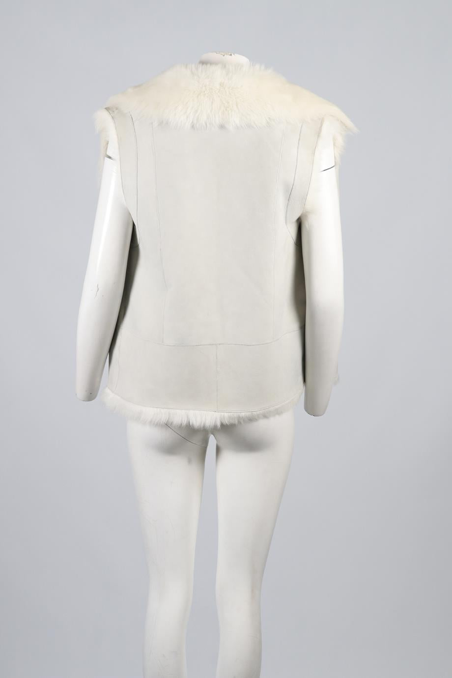 IRO SHEARLING AND SUEDE GILET FR 36 UK 8