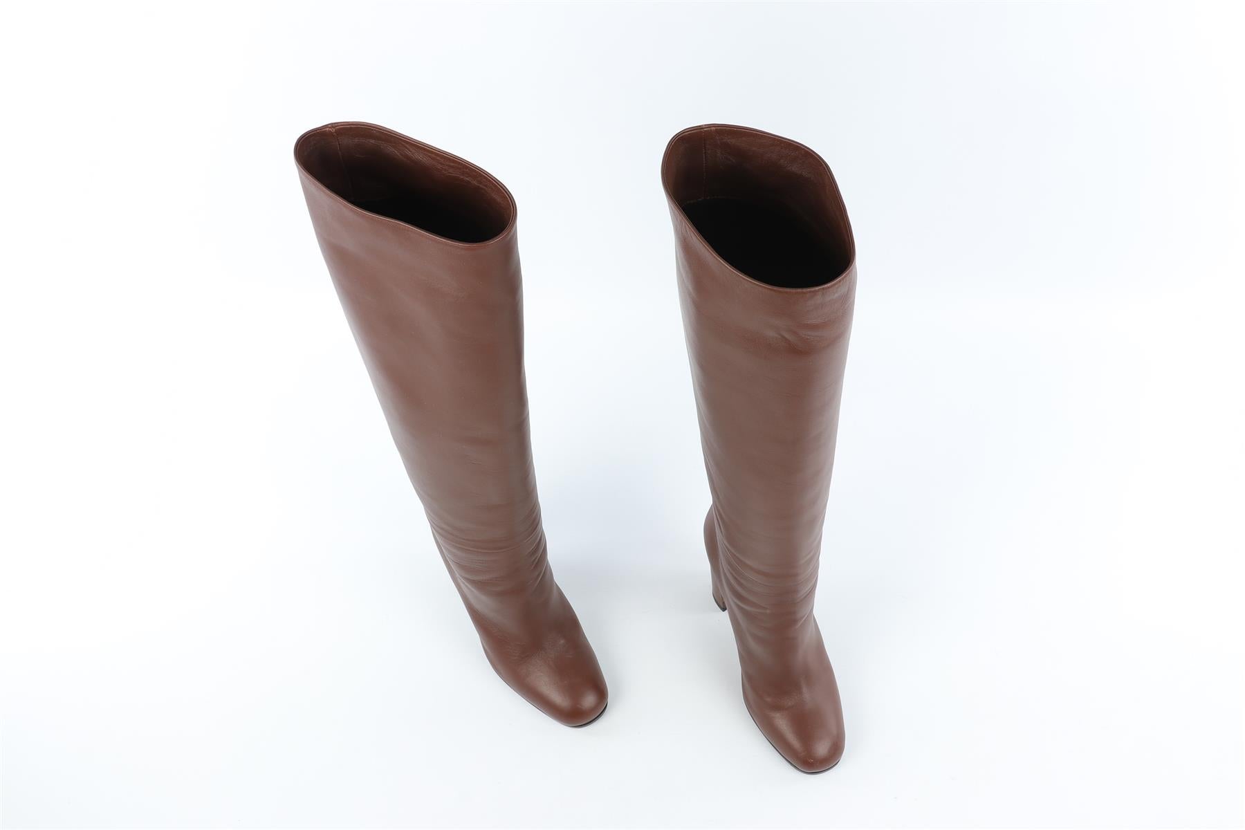 FABIANA FILIPPI BROWN LEATHER KNEE HIGH BOOTS EU 38 UK 5 US 8