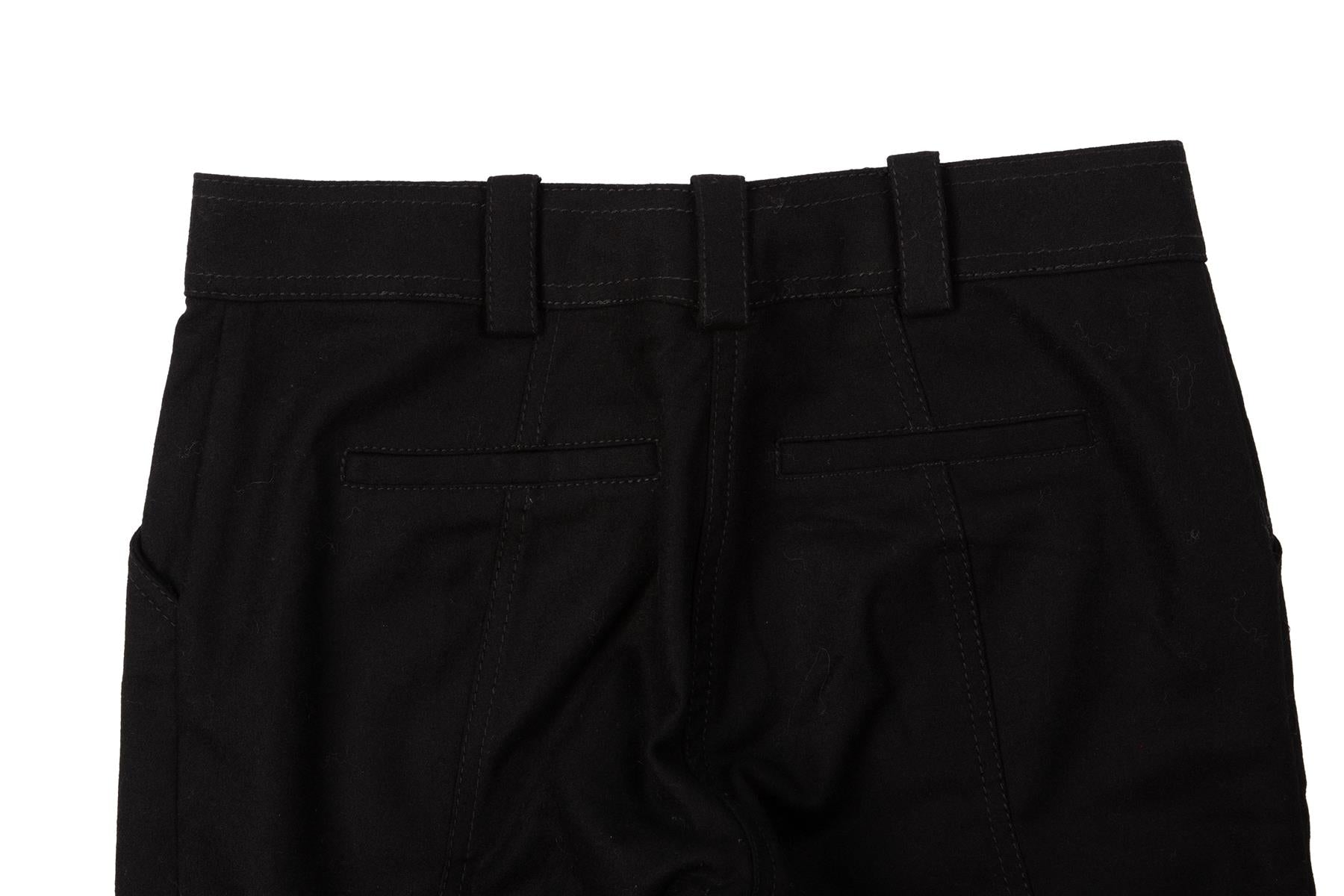 PROENZA SCHOULER BLACK WOOL STRAIGHT LEG PANTS XSMALL