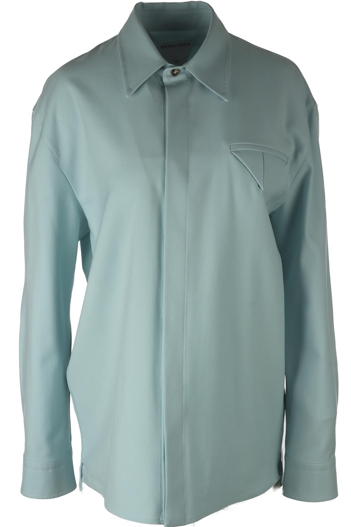 BOTTEGA VENETA BLUE WOOL SHIRT IT 44 UK 12