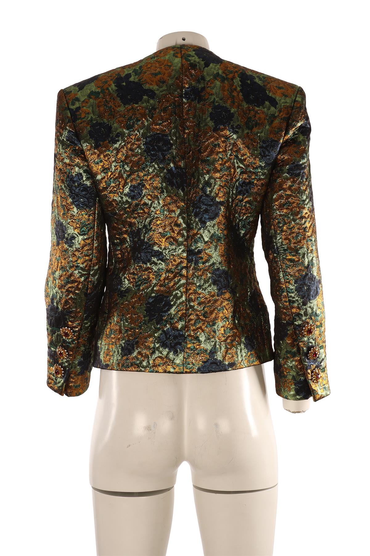 SAINT LAURENT MULTI JACQUARD JACKET FR 34-36 UK 6-8