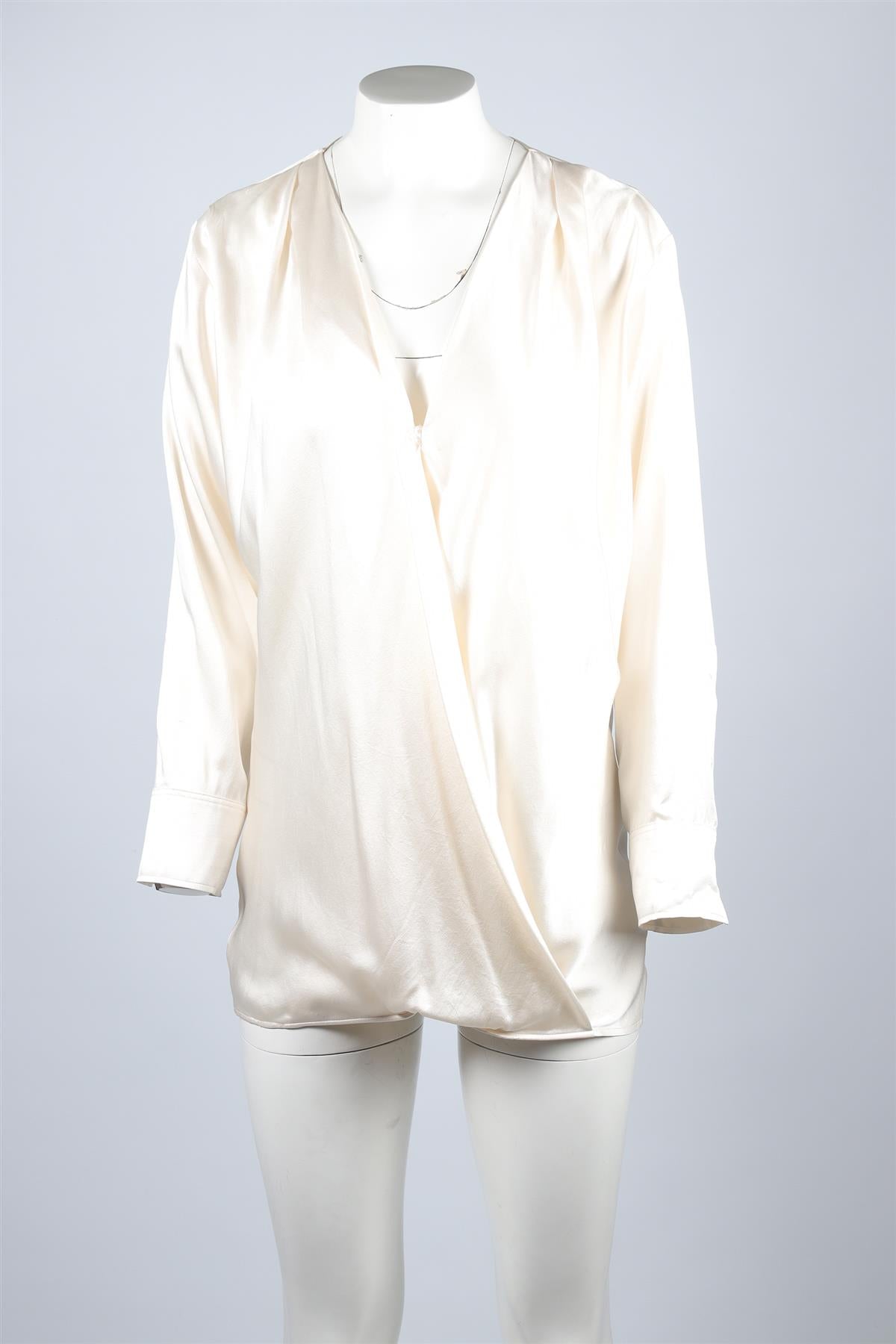 BALMAIN IVORY SILK TOP FR 40 UK 12