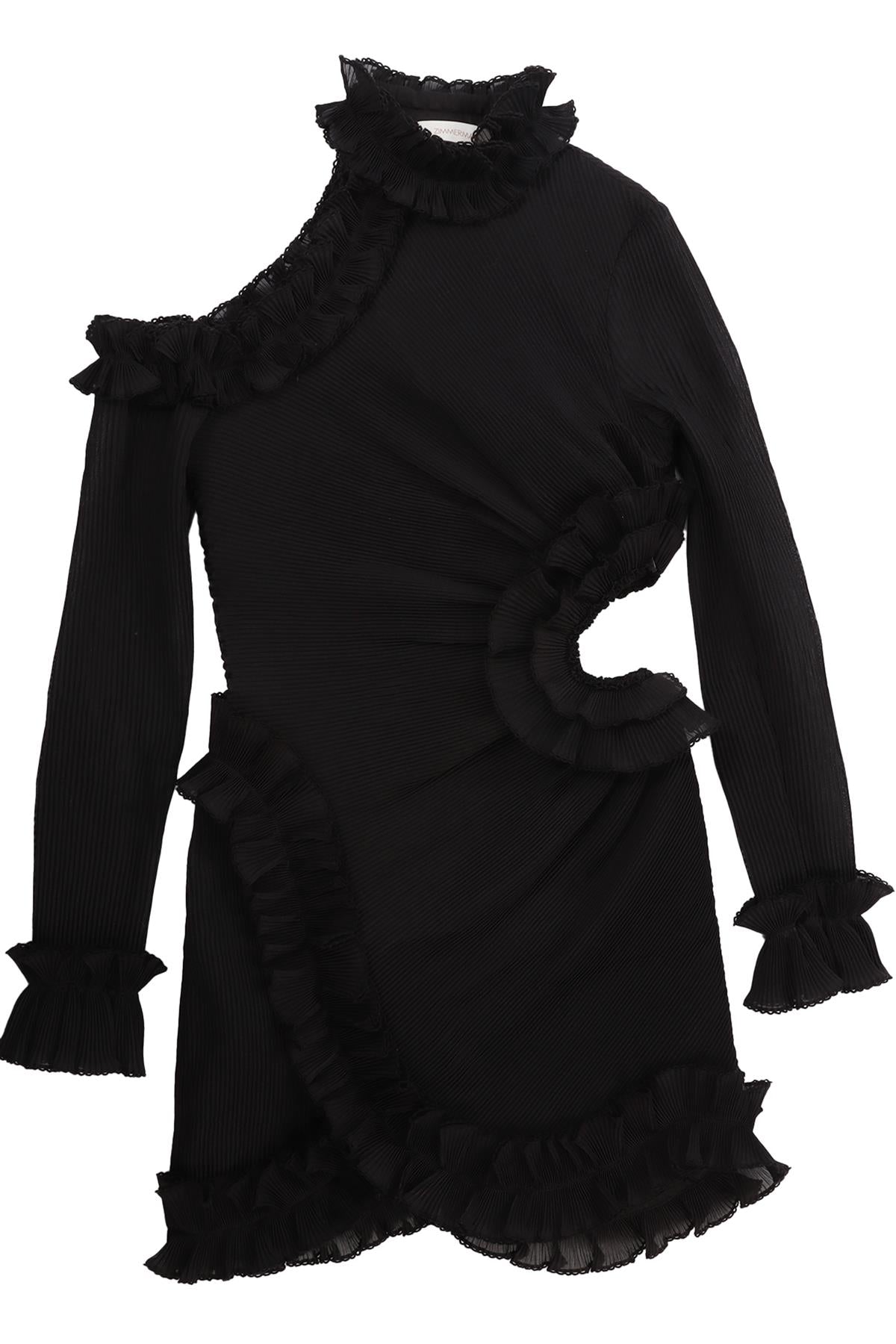 ZIMMERMANN BLACK MESH MINI DRESS 0 UK 8