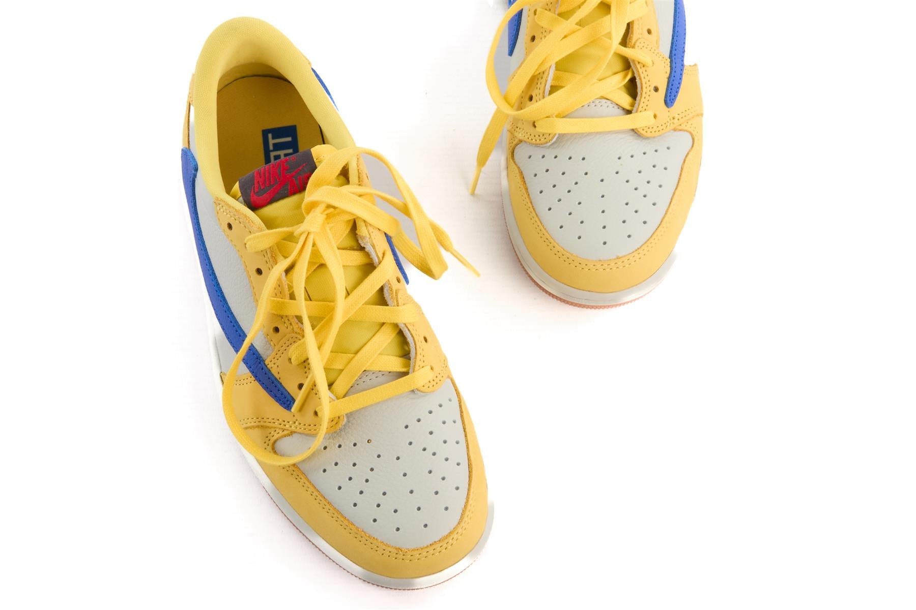 NIKE + TRAVIS SCOTT BLACK AIR JORDAN 1 CANARY SNEAKERS UK 5.5 EU 39 US 6