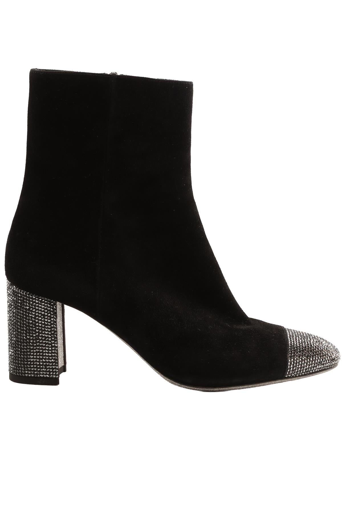 RENÉ CAOVILLA BLACK SUEDE ANKLE BOOTS EU 38.5 UK 5.5 US 8.5