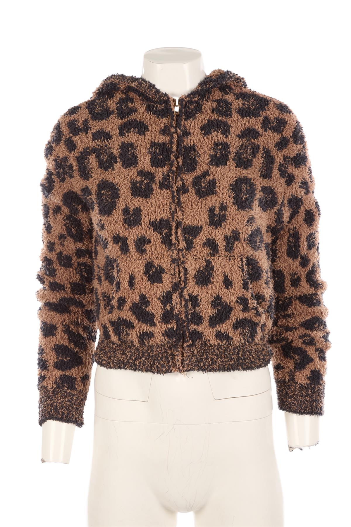 SKIMS BROWN FLEECE HOODIE XXSMALL