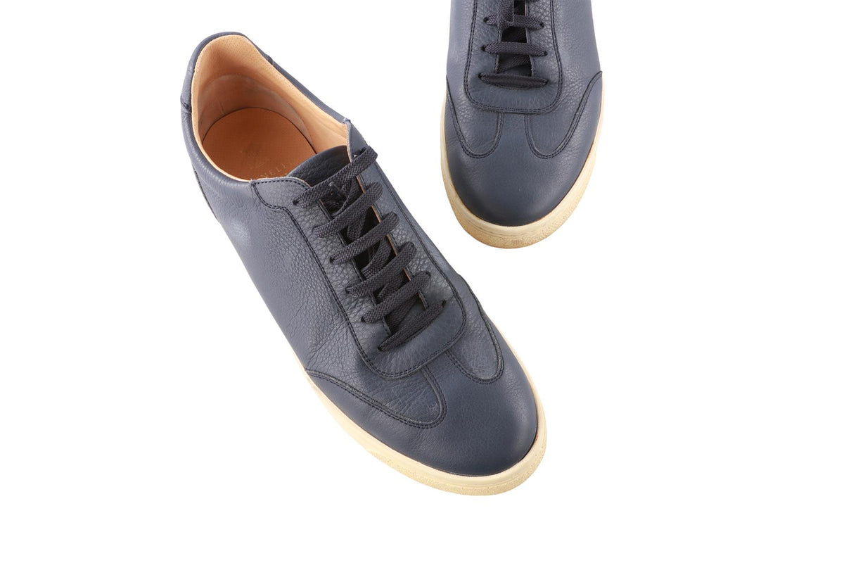 BRUNELLO CUCINELLI NAVY MEN'S LEATHER SNEAKERS EU 46 UK 12 US 13