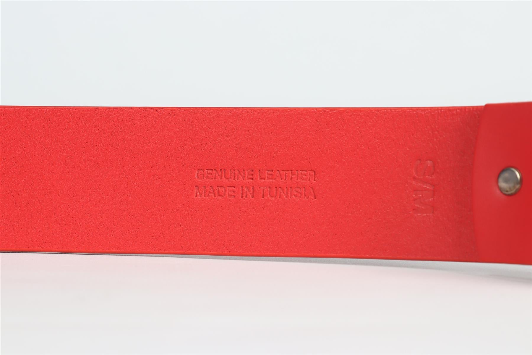 SUPREME RED REPEAT LEATHER BELT SMALL - MEDIUM