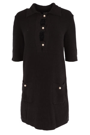 CHANEL BLACK 2023 COTTON MINI DRESS FR 36 UK 8