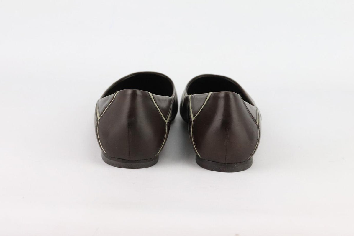 ROGER VIVIER LEATHER AND SUEDE BALLERINA FLATS EU 37 UK 4 US 7