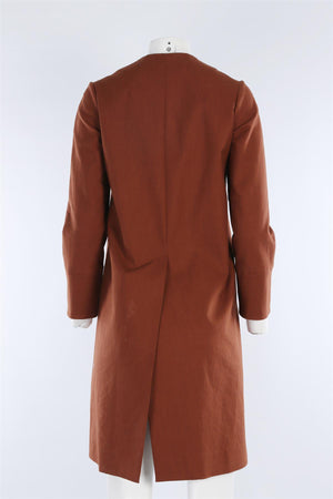 MARNI BROWN COTTON COAT IT 36 UK 4