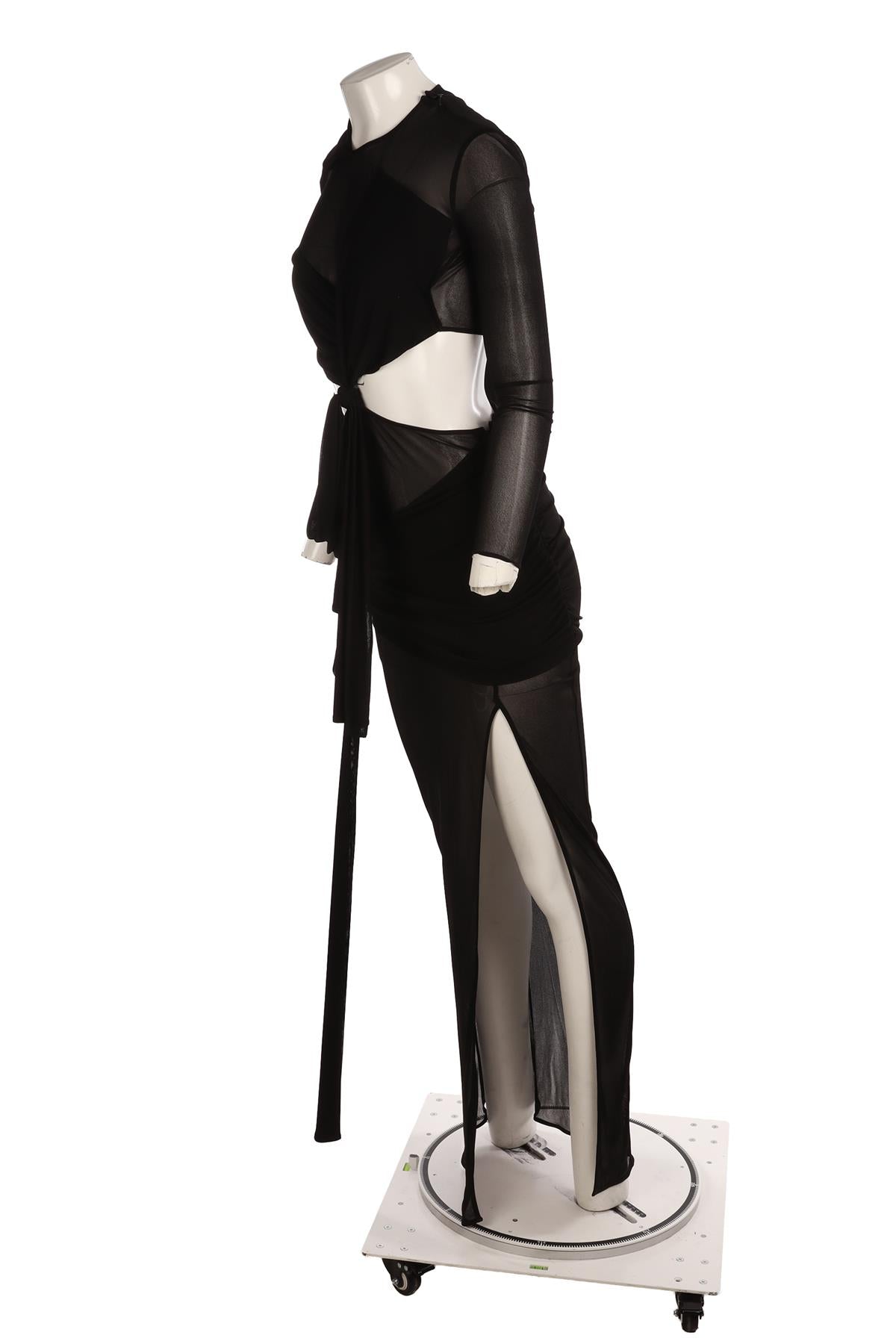 TOM FORD BLACK MESH MINI DRESS IT 38 UK 6