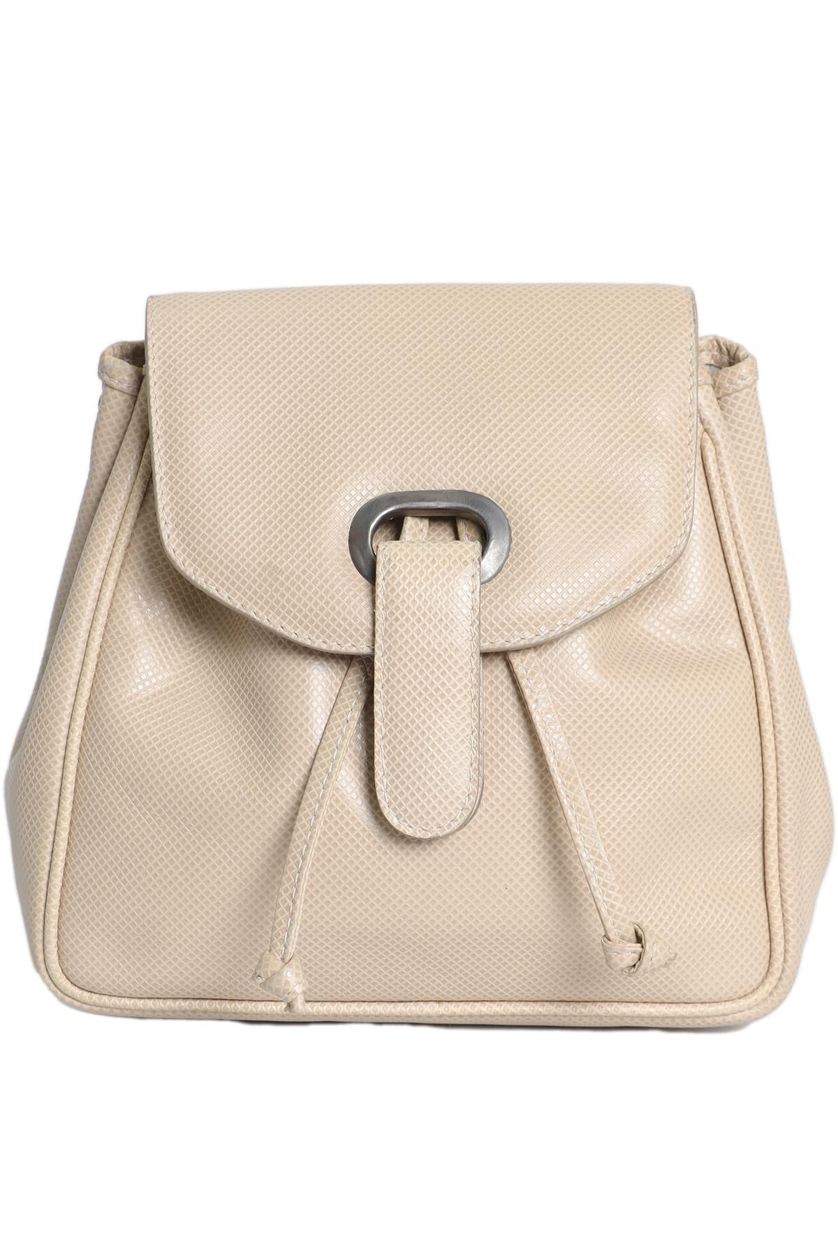BOTTEGA VENETA BEIGE VINTAGE LEATHER BACKPACK