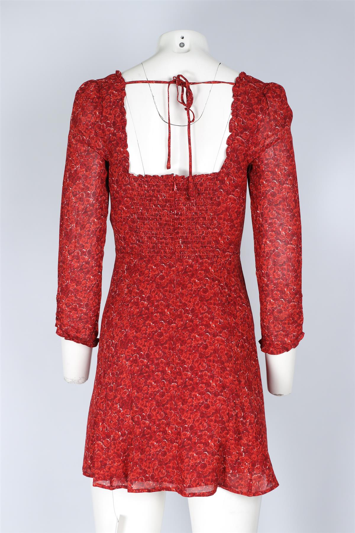 REFORMATION RED CREPE MINI DRESS US 2 UK 6