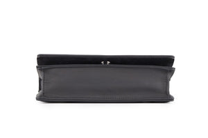 CHRISTIAN DIOR BLACK DIORAMA ULTRAMATTE LEATHER CLUTCH WITH CHAIN