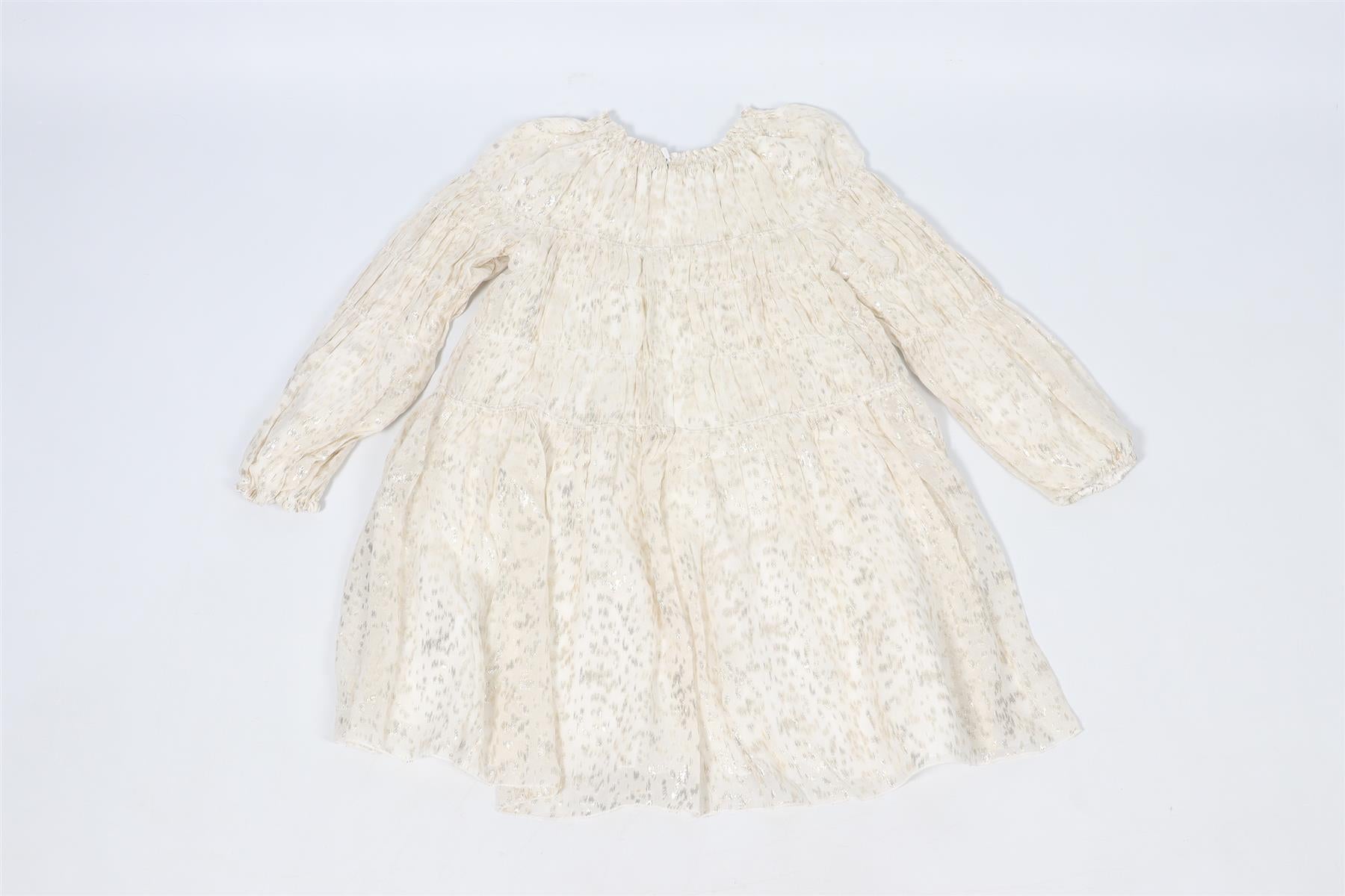 CHLOÉ GOLD KIDS GIRLS SILK DRESS 8 YEARS