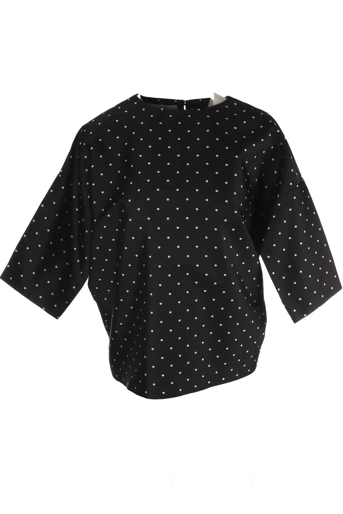 CHRISTIAN DIOR BLACK SILK TOP FR 36 UK 8